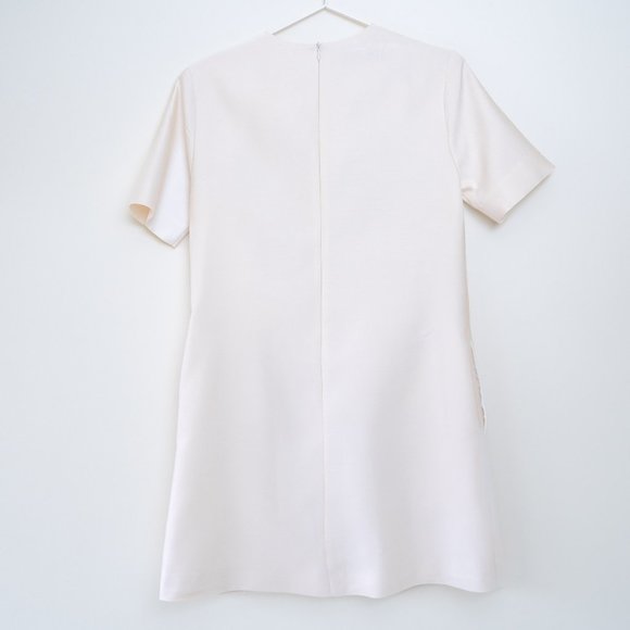 Stella McCartney White Silk Wool Mini Dress Embroidered Hearts - Picture 2 of 16